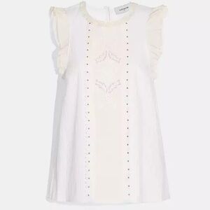 NWT COACH Cream Top With Studs Size 4